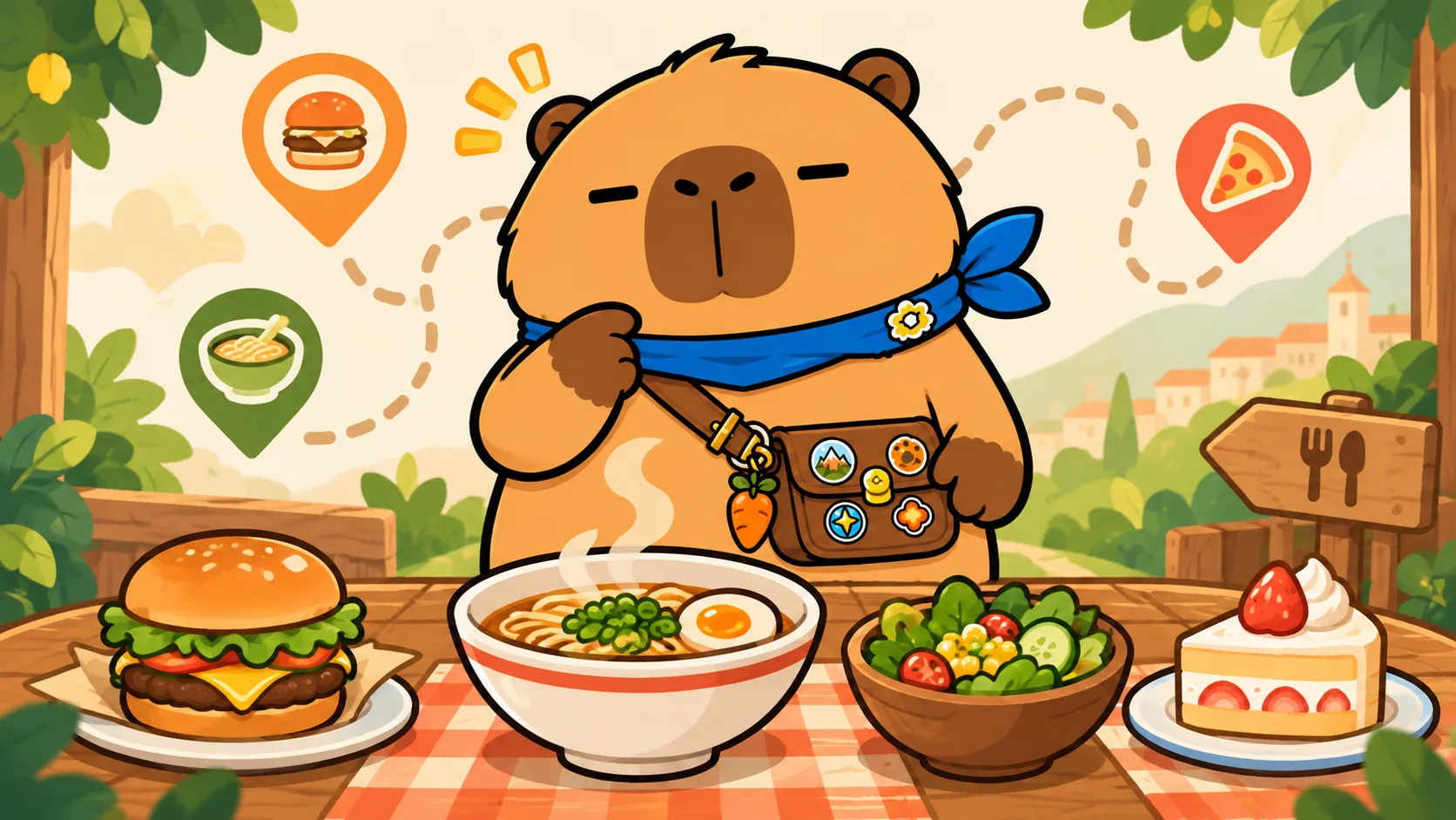 Dada exploring food choices with Capy Eats