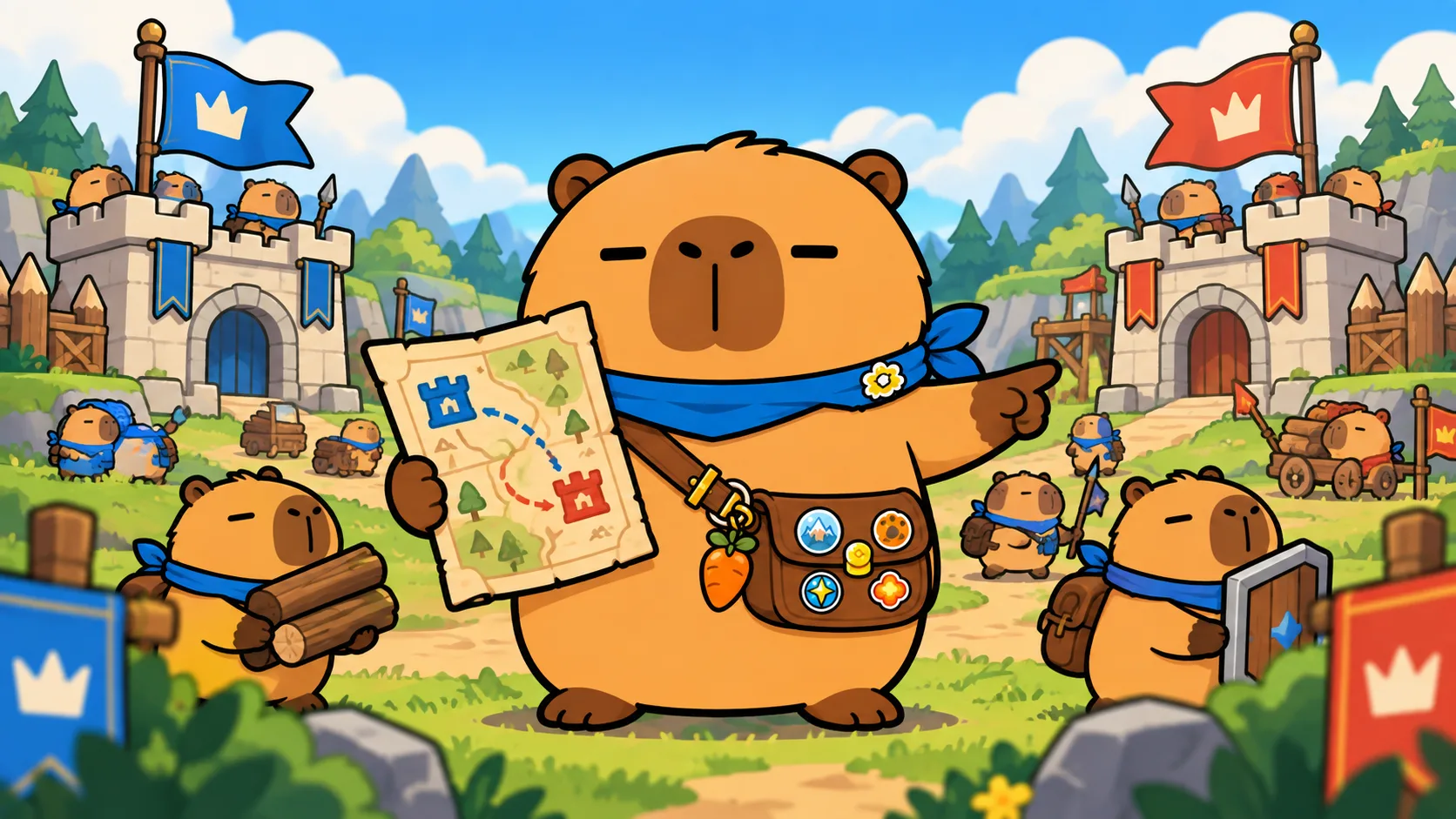 Dada commanding a friendly online tower defense battle